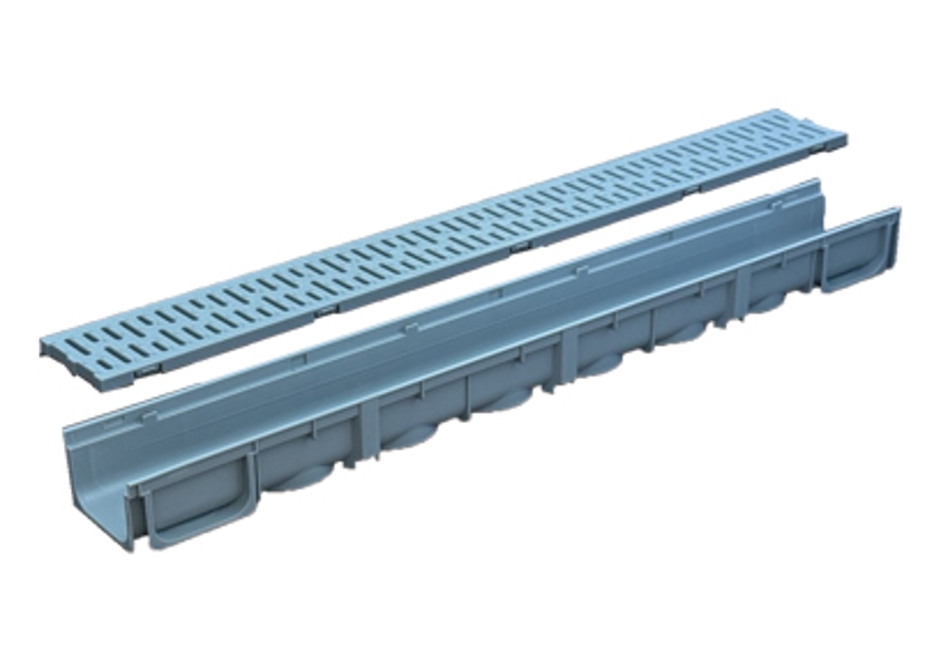  UHNL PP Plastic Grey Drainage Channel EN1433 Class A15-1m complete Plastic Grate
