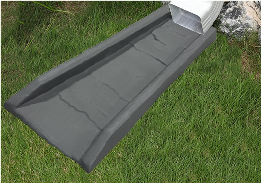UHNL Grey Plastic Vinyl Splash Block for Your Home Protect Building Foundation as well as Surrounding Landscape