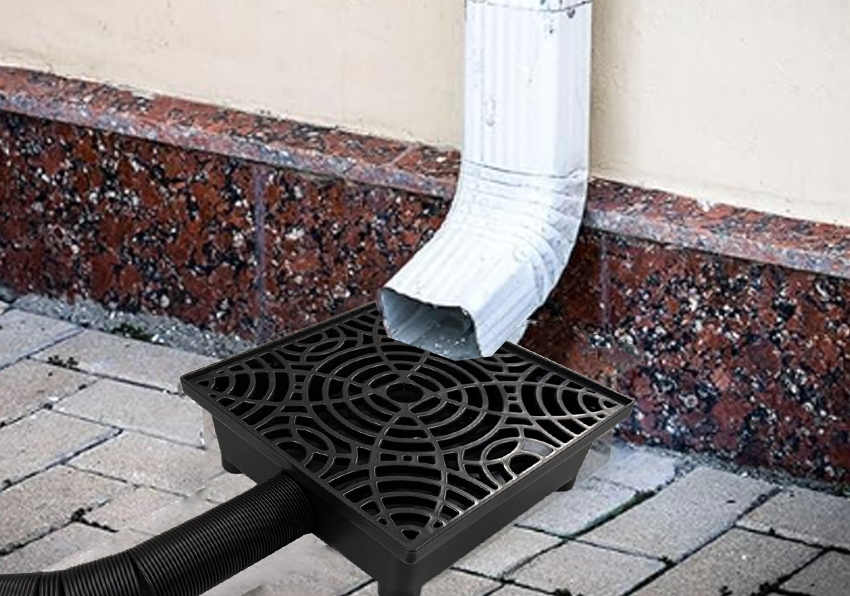 PP Plastic Catch Basin for Downspout – No Installation, Foundation Protection & Sediment Trap